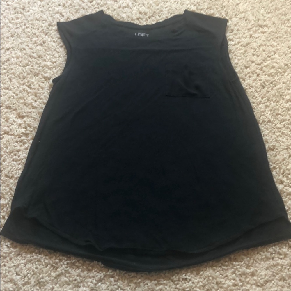 LOFT Black Pocket Blouse Size Small